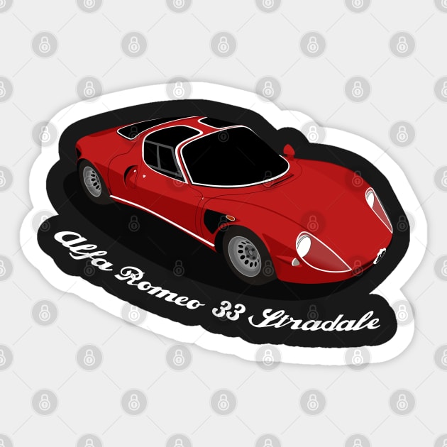 Alfa Romeo 33 Stradale Sticker by AutomotiveArt